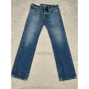 Abercrombie & Fitch Jeans Mens 28x31 Blue Remsen Low Rise Slim Straight Read‎